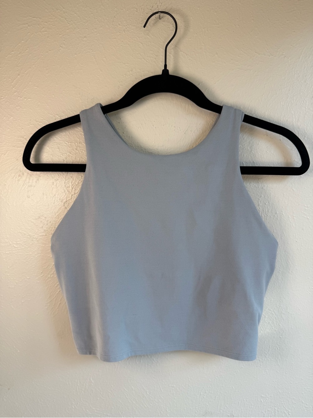 Sleeveless Ribbed Crop Top in Light Blue